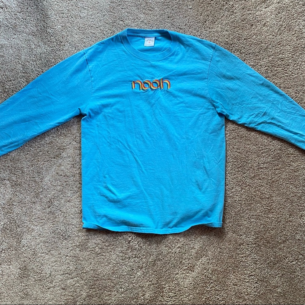 Noah NYC Rainbow embroidered long sleeve t shirt